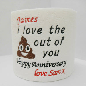 Personalised loo roll novelty gift anniversary paper