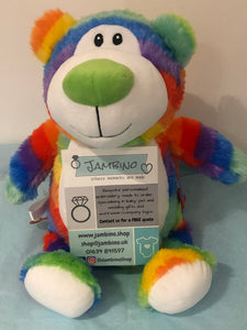 Personalised Multicoloured Rainbow Bear