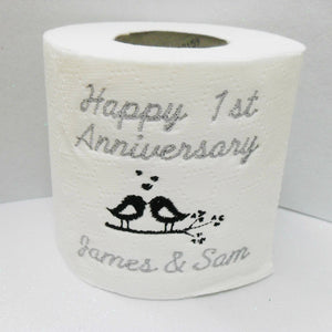 personalised novelty loo roll anniverary paper