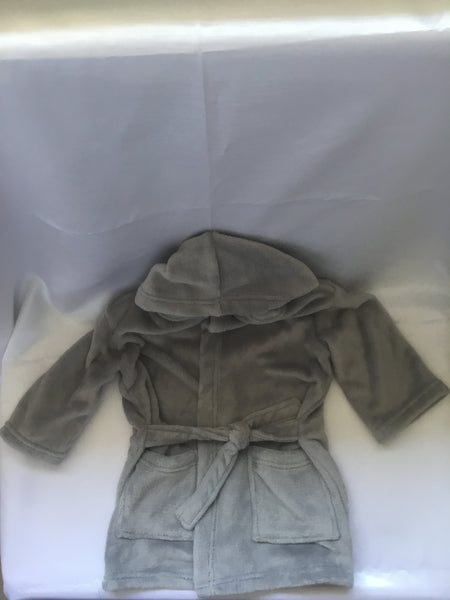 Toddler GREY Soft Hooded Dressing Gown