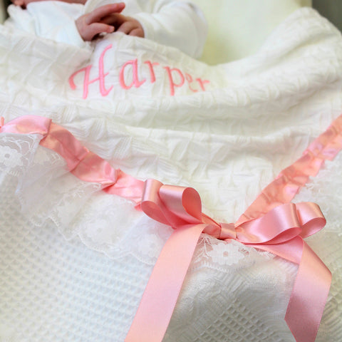 White Baby Shawl Blanket
