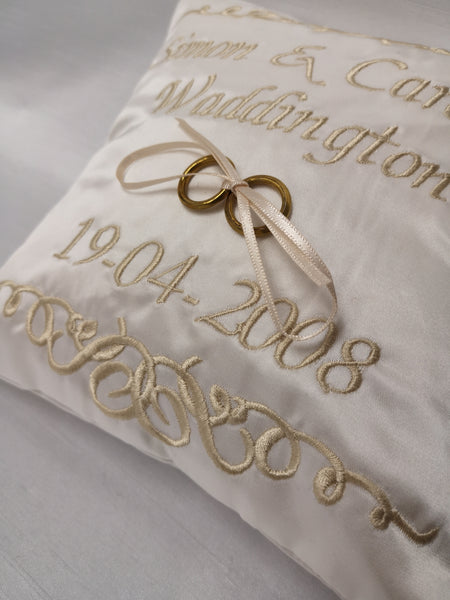 Personalised Scroll Feature Ring Cushion