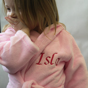 personalised dressing gown pink baby toddler