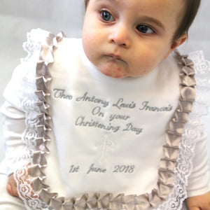 personalised christening day baby bib custom gift
