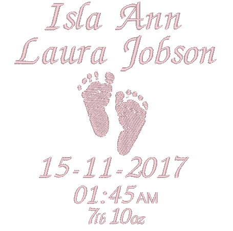 personalised baby bib birth announcement pink