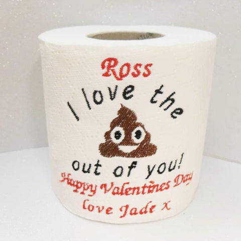 personalised novelty loo roll valentines day