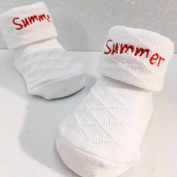 White Baby Sock Booties